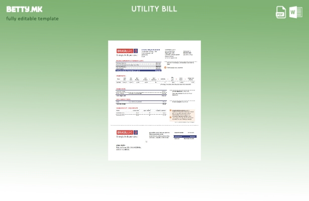 модерен стил Бразилски шаблон за комунални сметки за гас